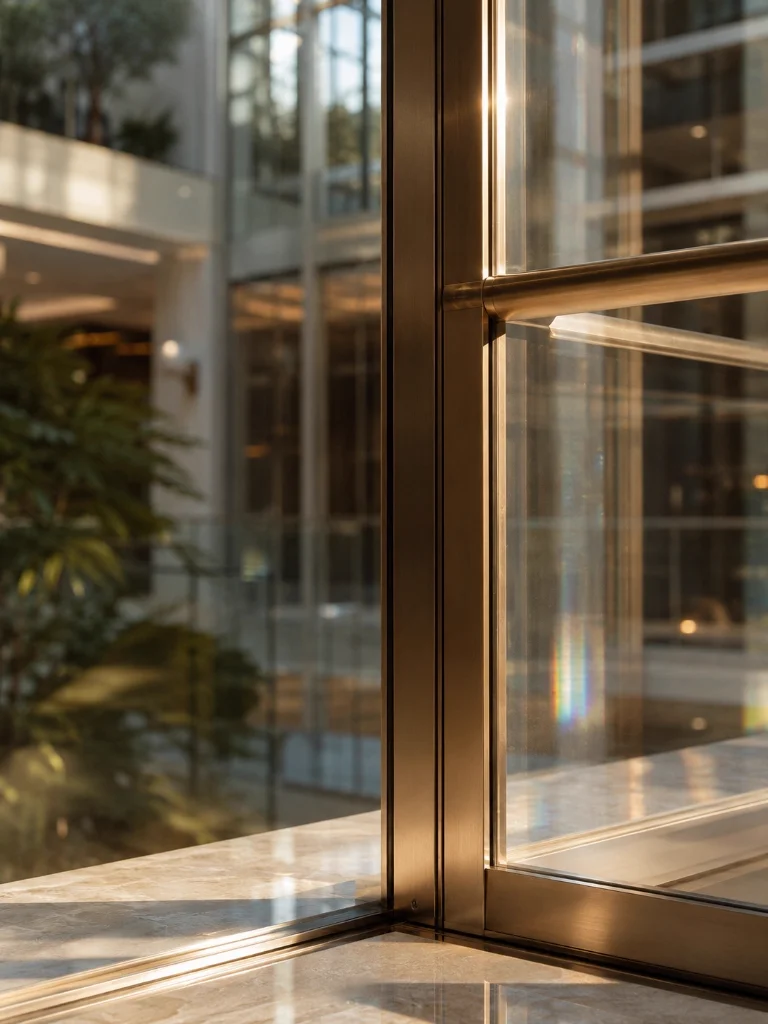 Modern glass building facade