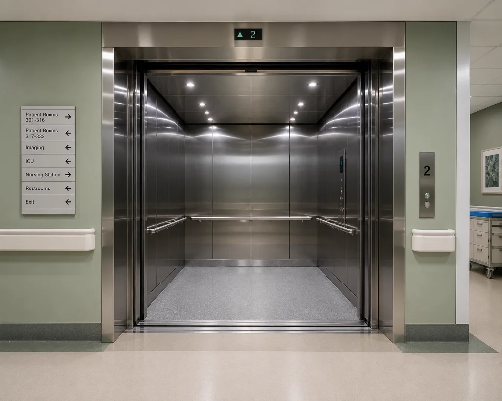 Modern hospital corridor